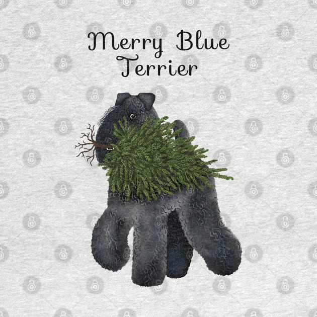 Merry Blue Terrier (Pink Background) by illucalliart